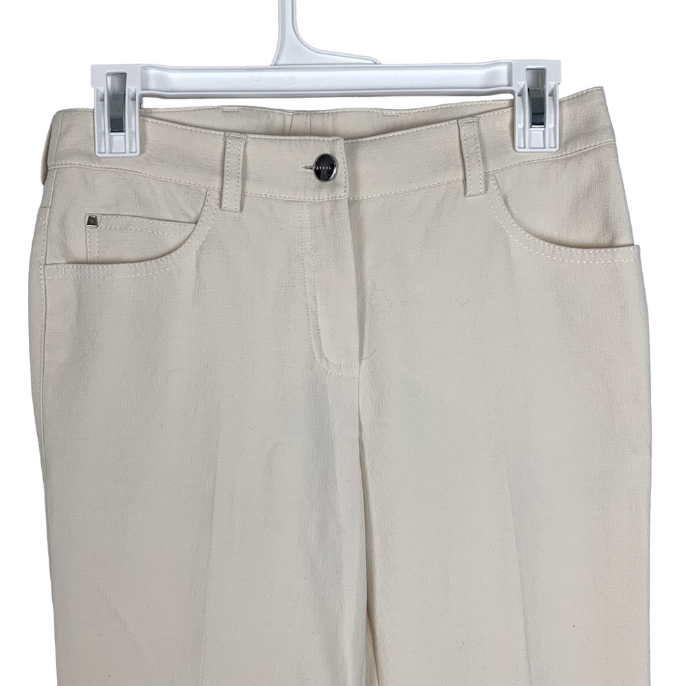 Akris Magda Cotton Silk Pleated Ankle-Crop Trousers in Off-White Size 4 - Picture 5 of 14